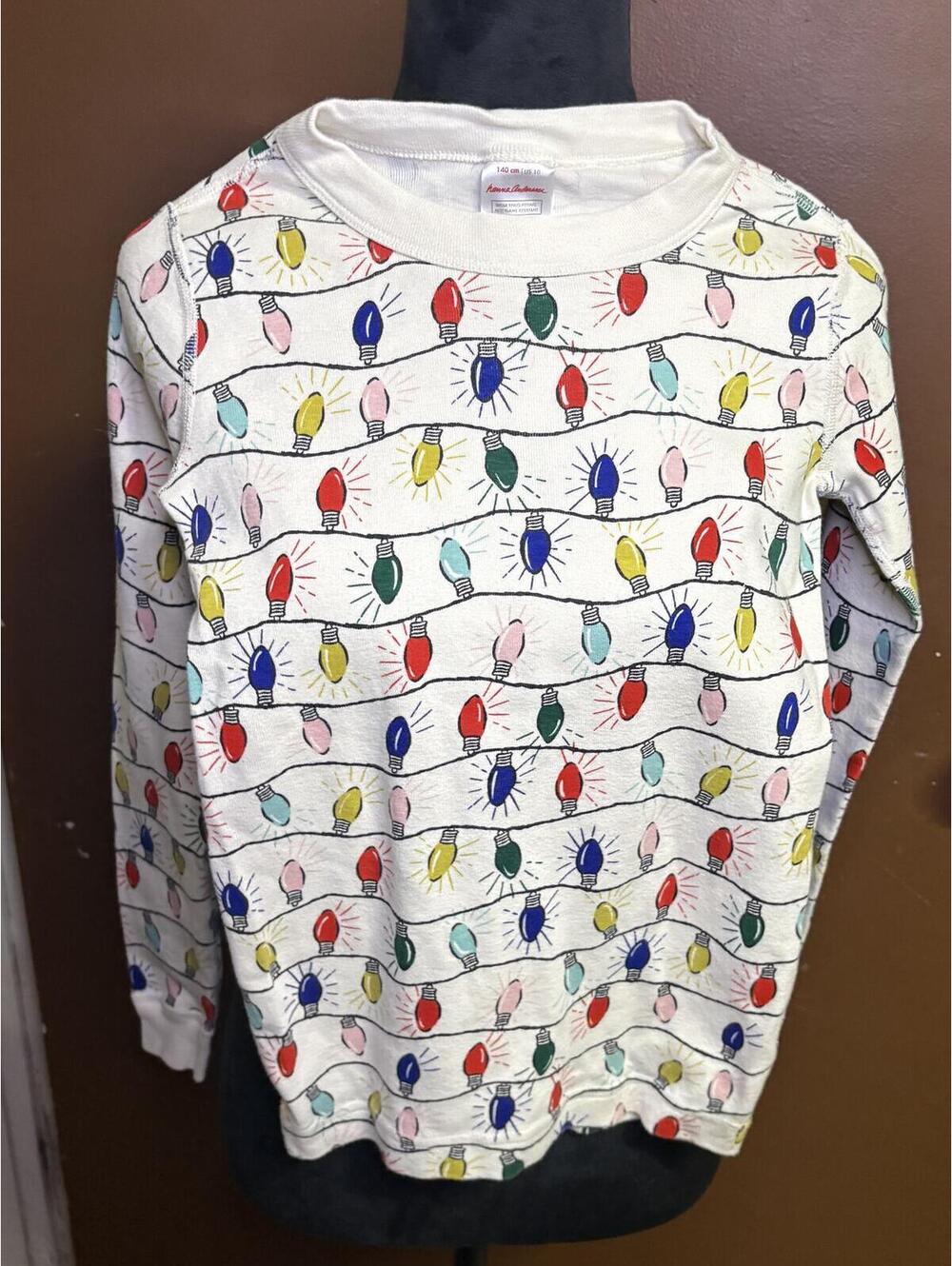 Hanna Andersson Christmas Lights Pajama Top – Kids 10